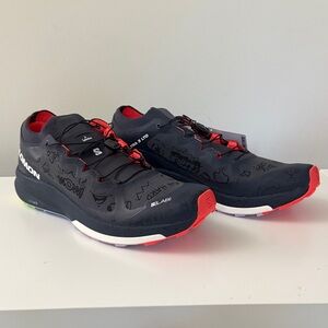 Salomon Men's Dark Gray and Red Athletic Shoes